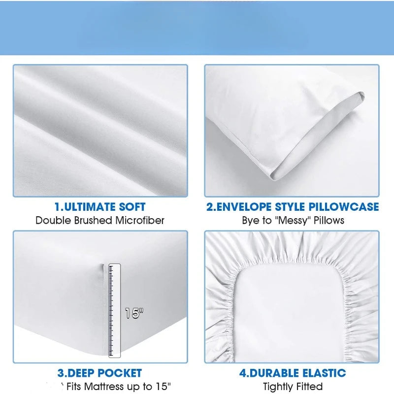 Hotel Luxury Bed Sheets Set of 6 Piece
