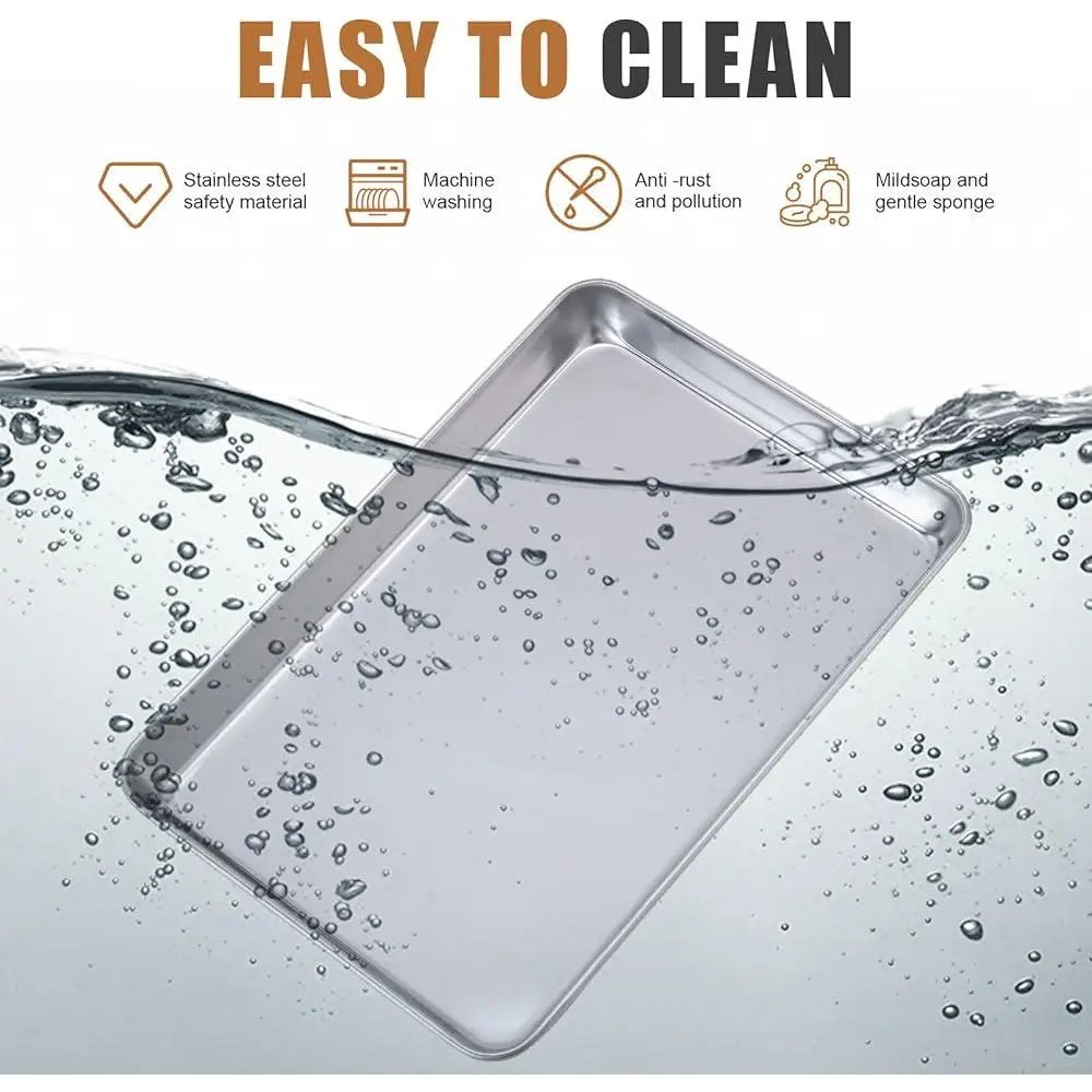 6 Pack Stainless Steel Baking Sheet Set
