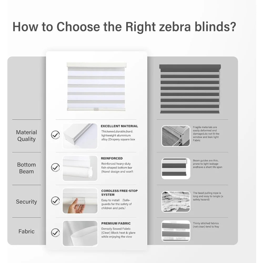Cordless Zebra Blinds for Windows