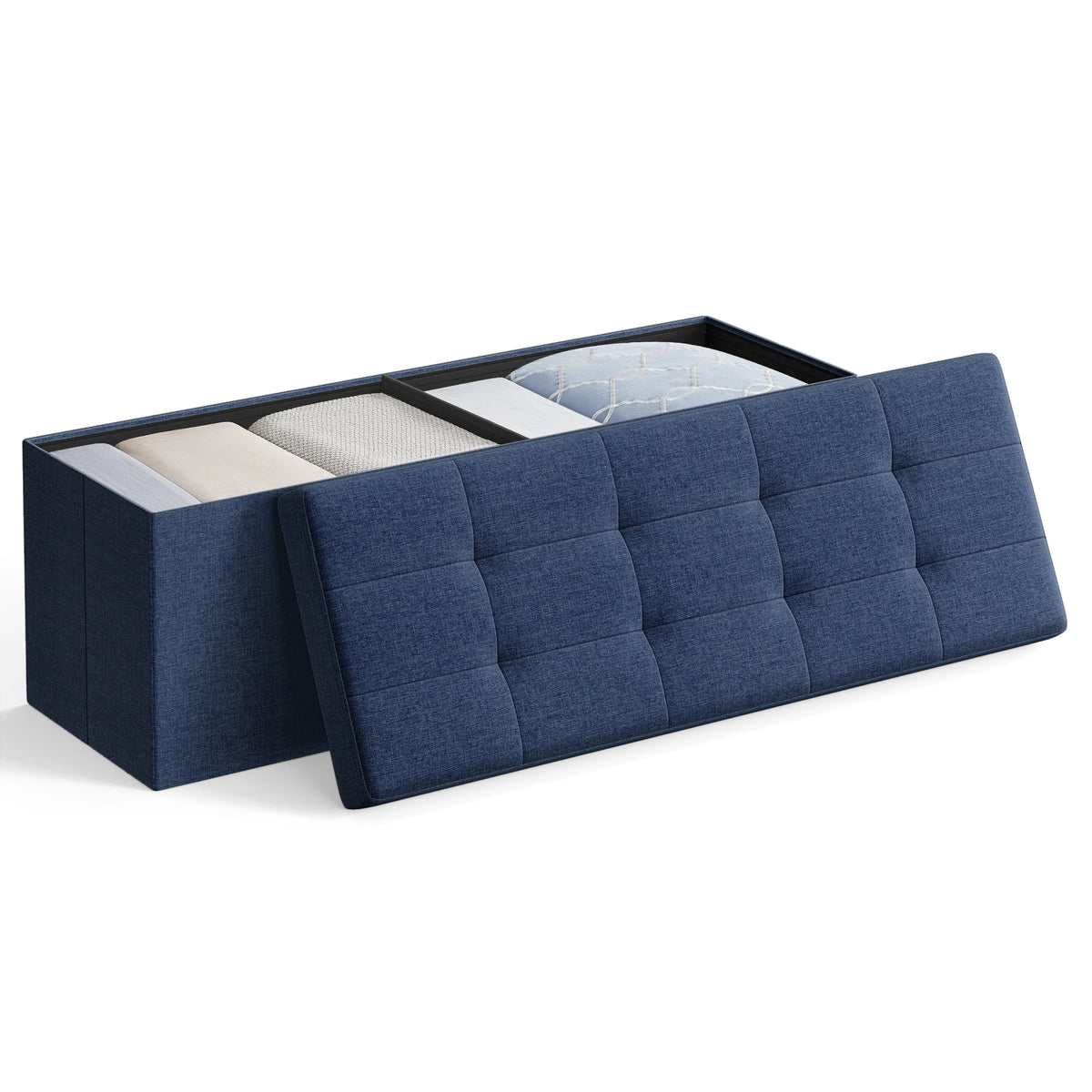 Folding Storage Ottoman Bench