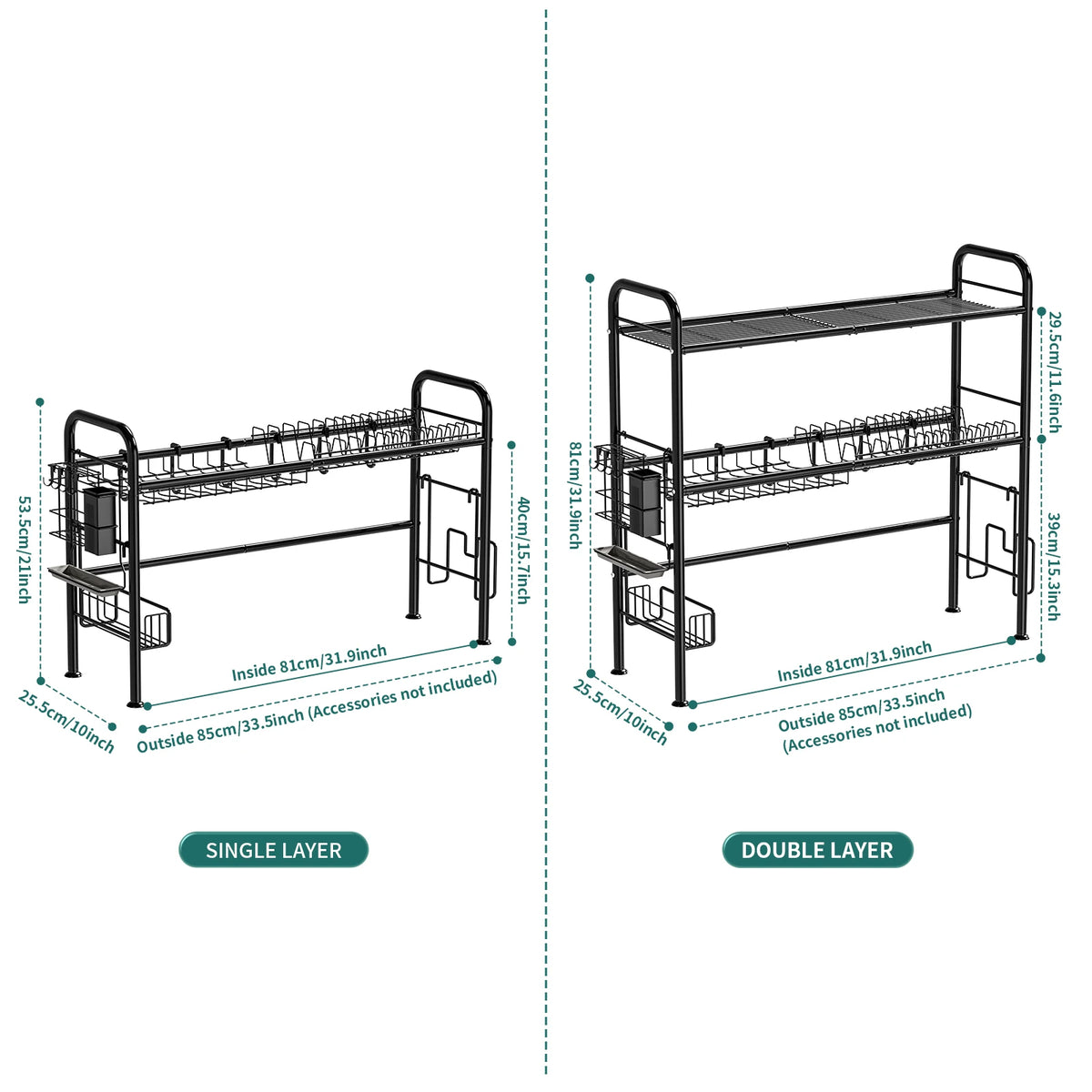 2 Tier Over The Sink Dish Drying Rack