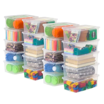 20 Pack Clear Stackable Totes