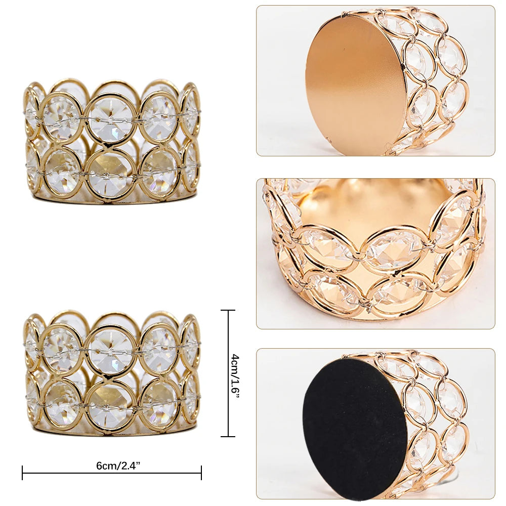 24 PCS Crystal Gold Votives Candle Holder