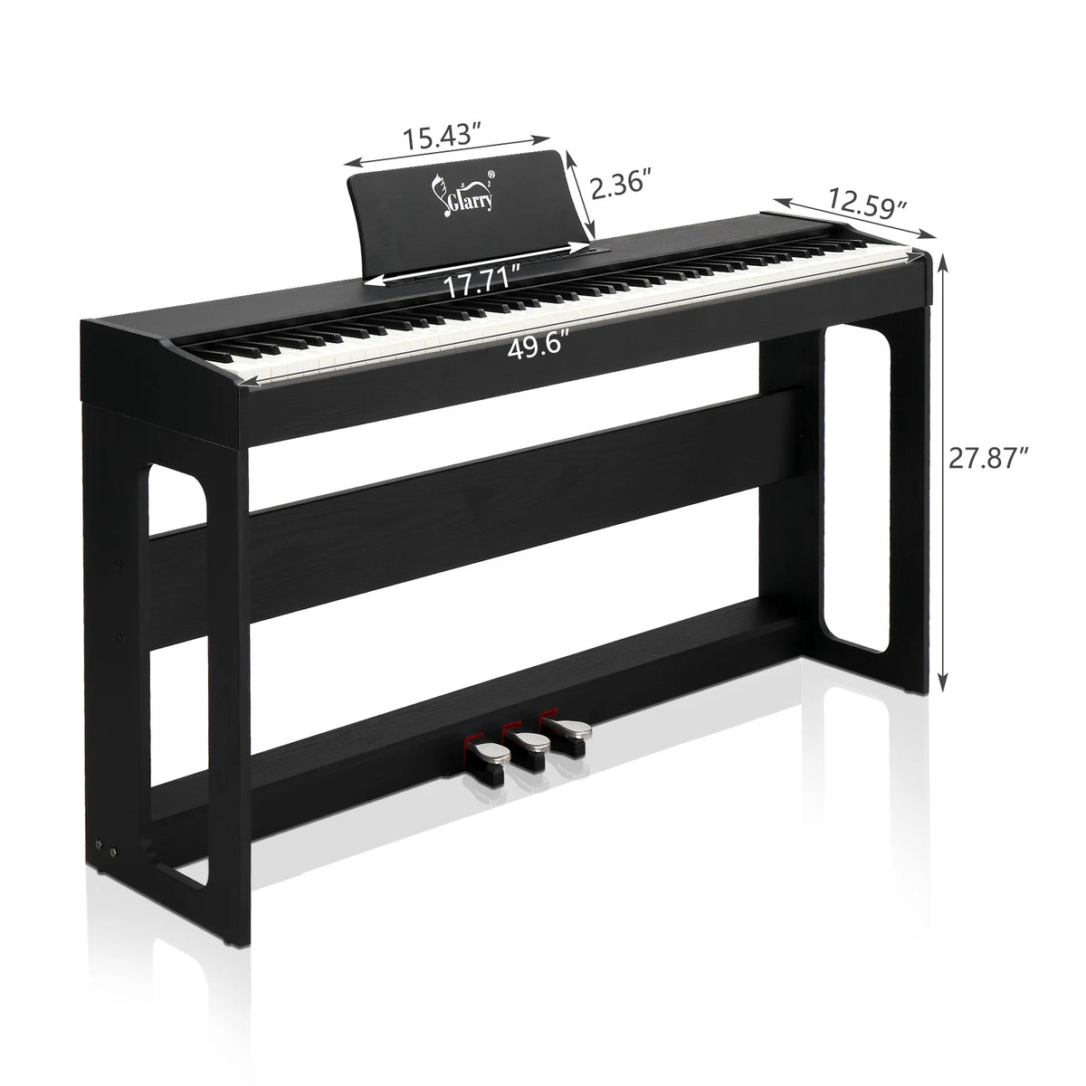 88-key Vertical Black Electric Piano