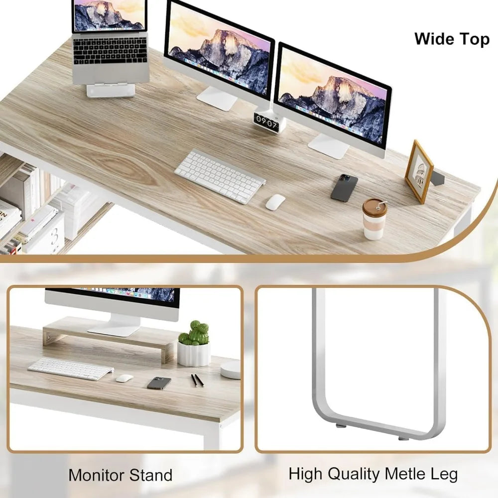 Computer Desk with Storage Shelves