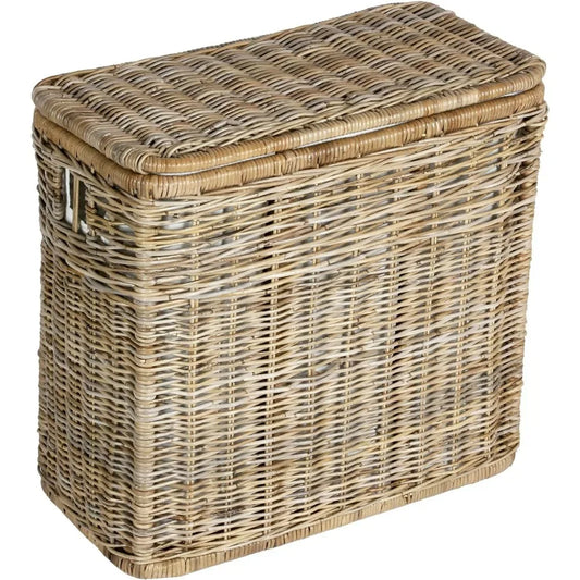 3-Compartment Wicker Laundry Sorter Hamper