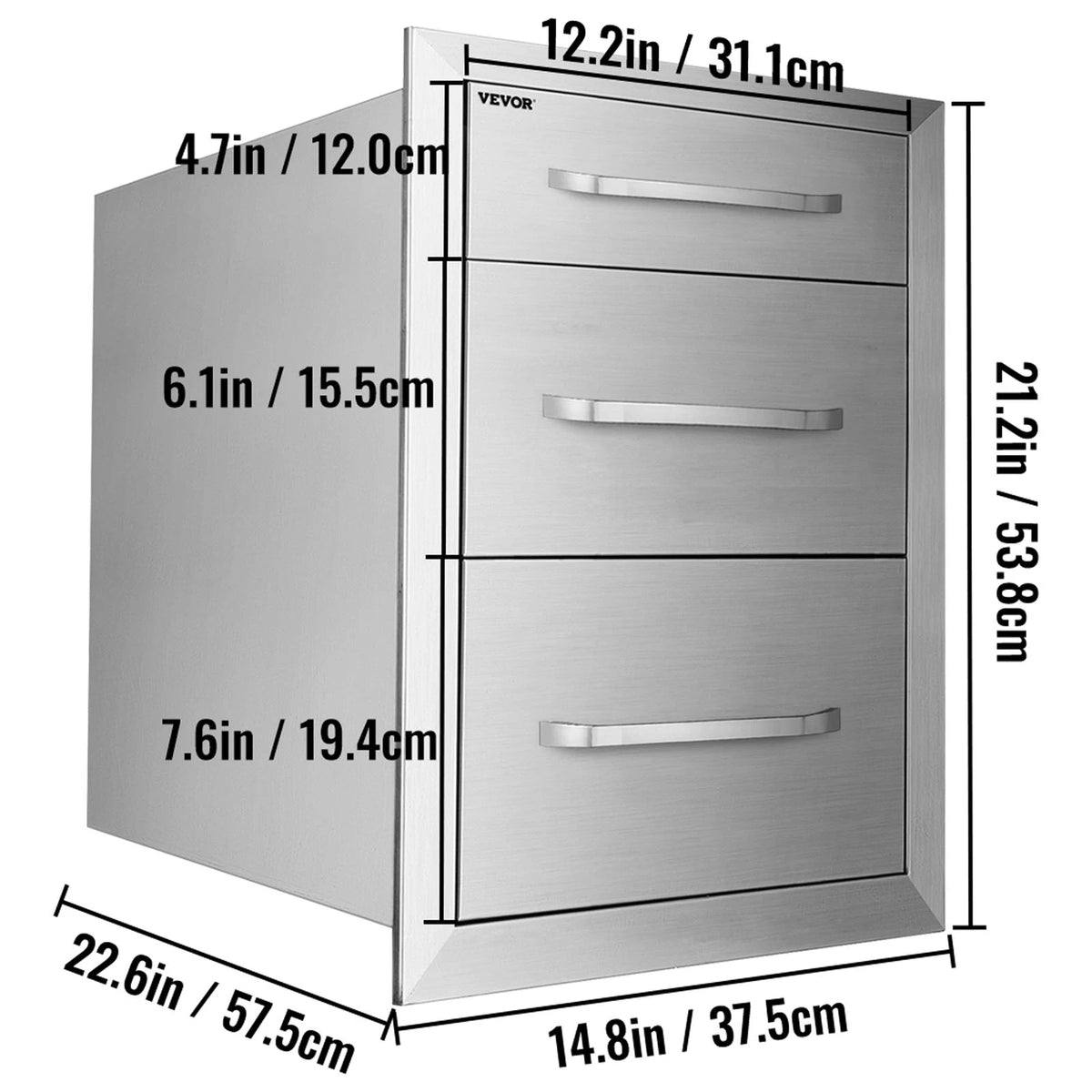Stainless Steel Kitchen Multiple Access Drawer