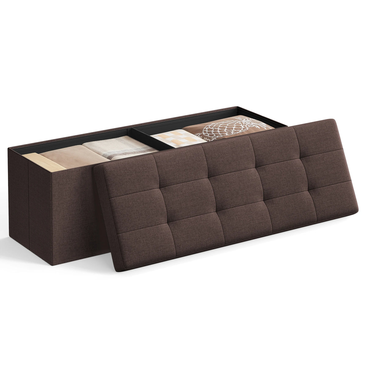 Folding Storage Ottoman Bench