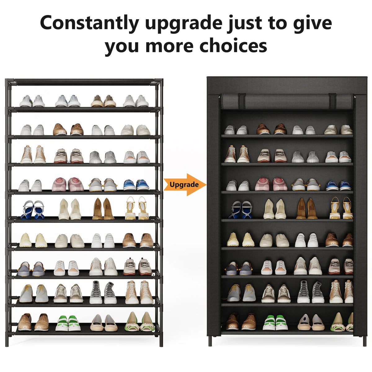 10 Tier Shoes Rack with Cover