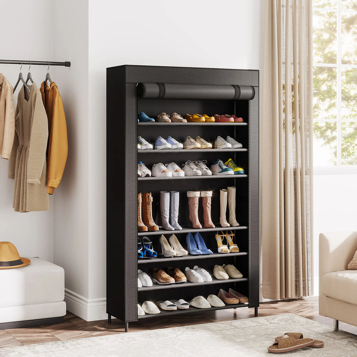 10 Tier Shoes Rack with Cover