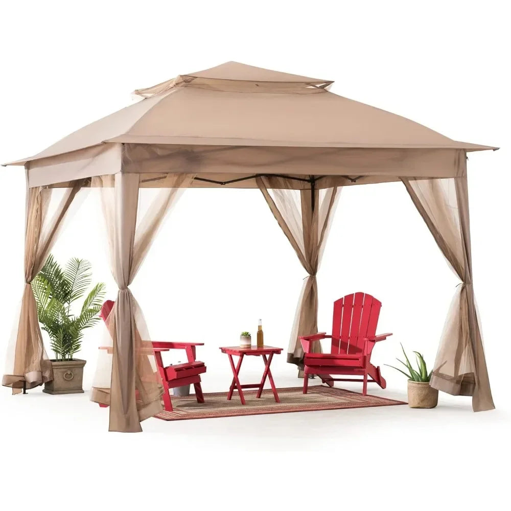 Portable Steel Frame 2-Tier Top Canopy/Tent