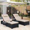 Outdoor Wicker Chaise Lounge Chairs Set of 2