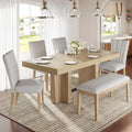 Wood Dining Table Set for 6