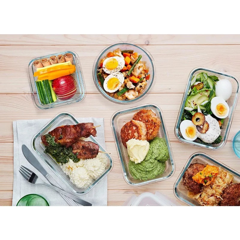 30 Piece Glass Food Storage Containers