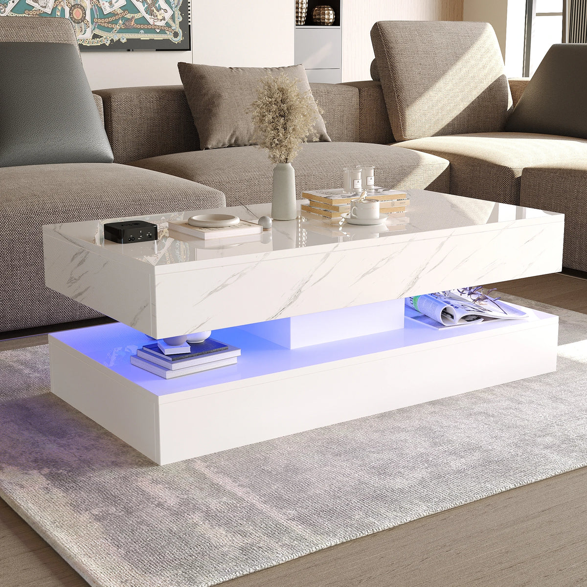 Modern Stylish Coffee Table with LED lights