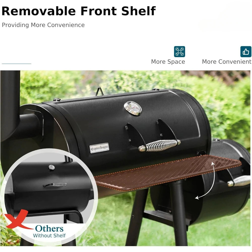 Charcoal Wood Offset Outdoor Smoker Grill
