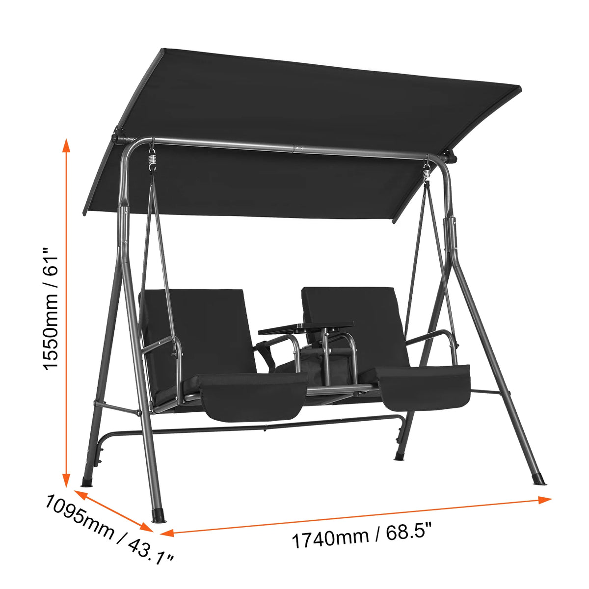 3-Seat Patio Swing Chair