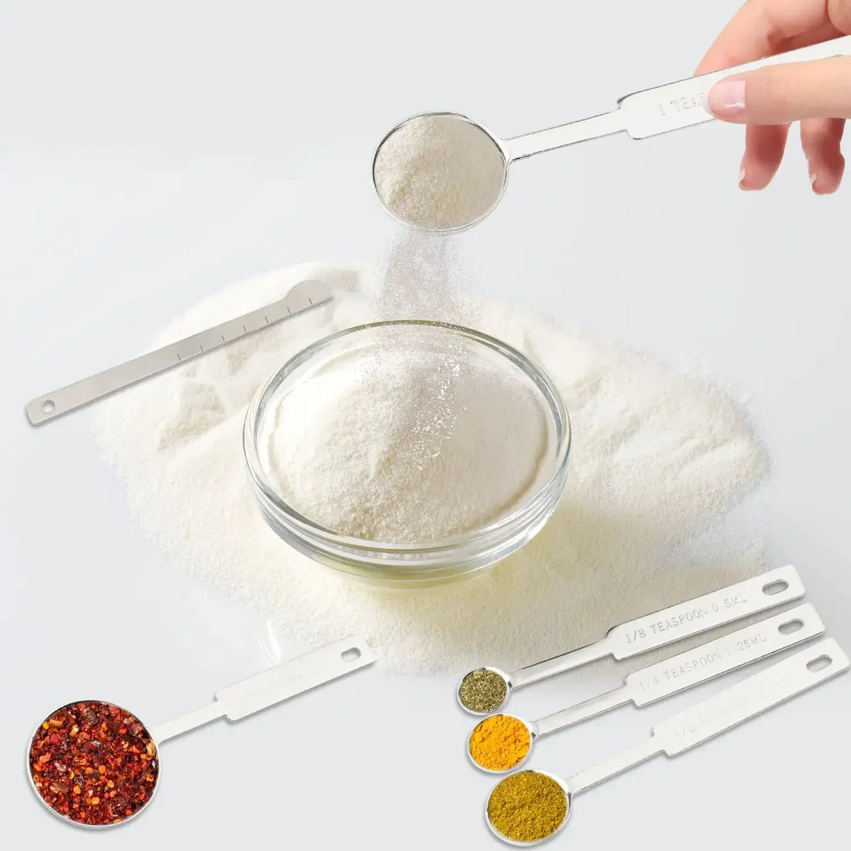 18-Piece Stainless Steel Measuring Cups and Spoons Set