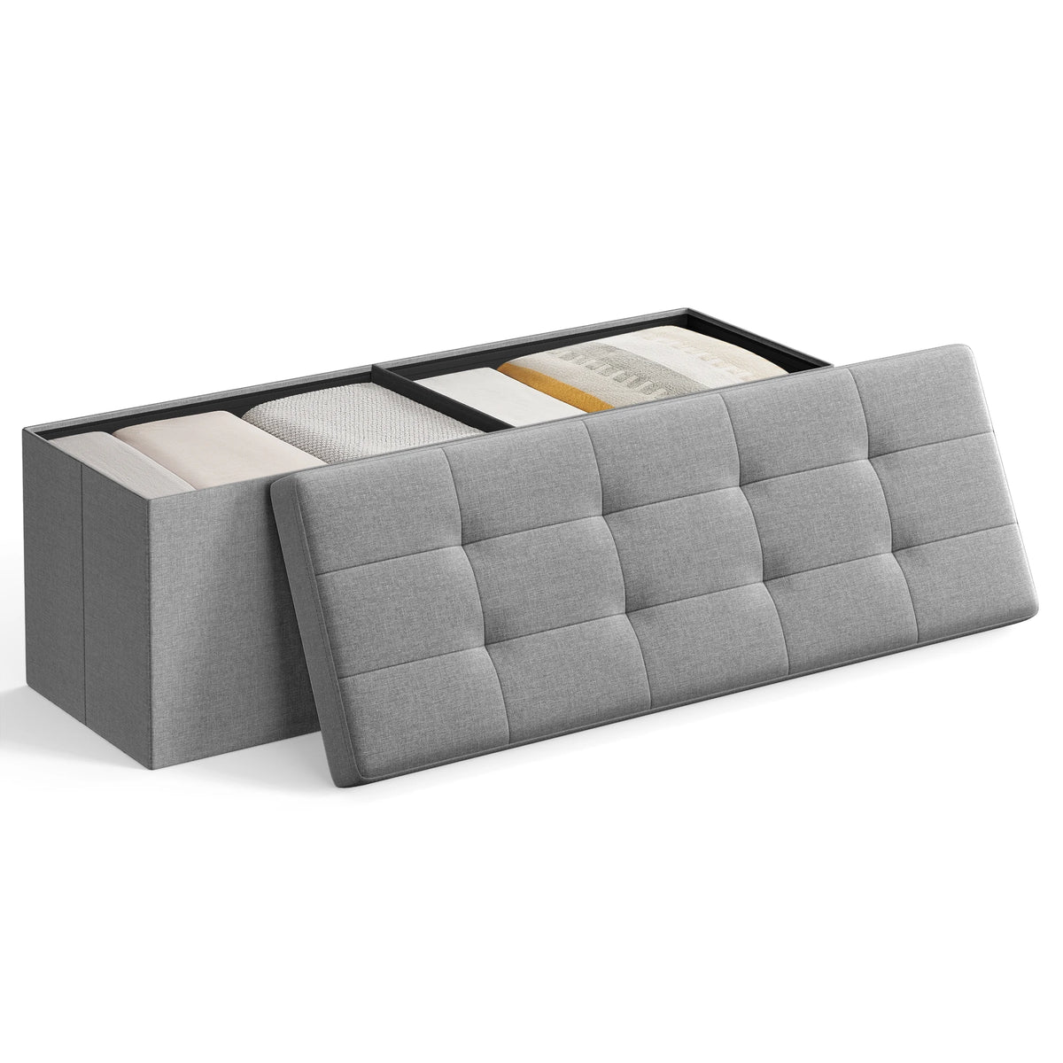 Folding Storage Ottoman Bench
